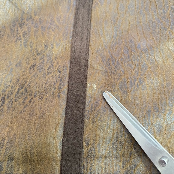 7 For All Mankind Brown Faux Leather Vest with Shearling Trim XS - Picture 14 of 14